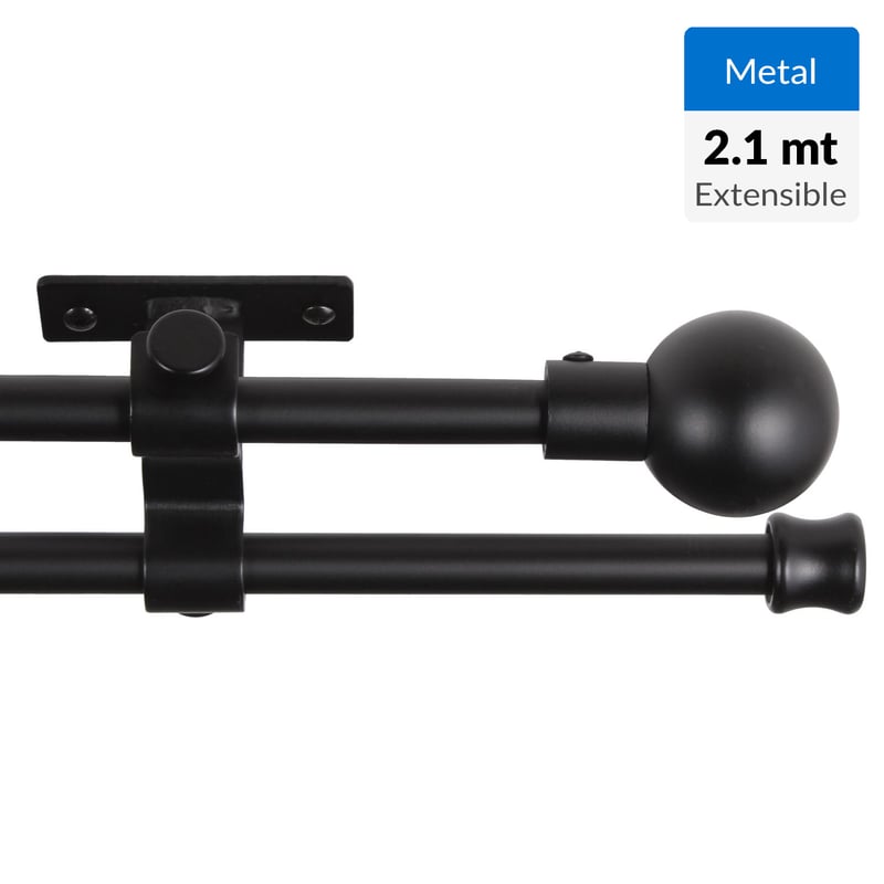 Kit 1 Barra Para Cortina Hierro Marfil Mate A Techo Mena Diámetro 20 Mm 250 Cm Con Anillas | Leroy Merlin
