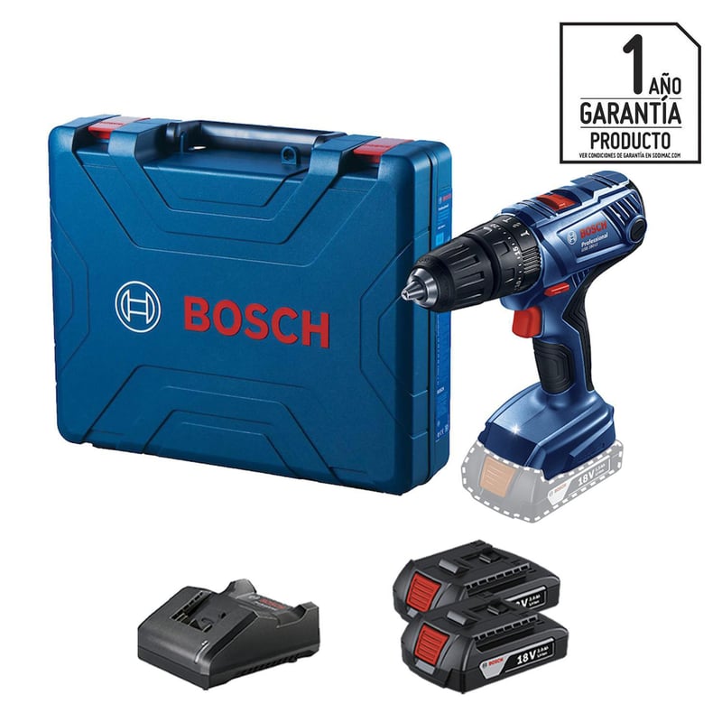 BOSCH - Taladro Inalámbrico Percutor 13 mm 18 V/2 Baterías