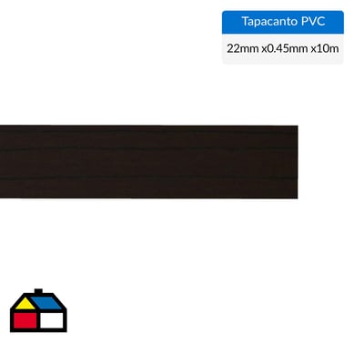 Tapacanto PVC Coigue Chocolate encolado 22x0,45 mm 10 m