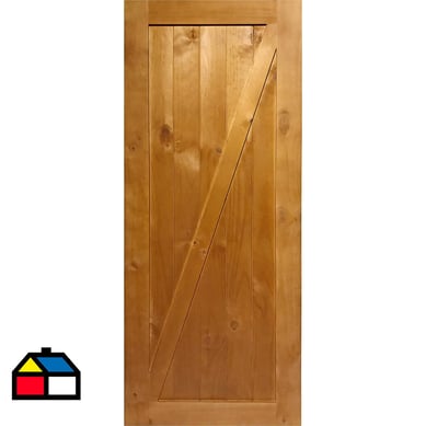 Puerta de pino barn door 80x200cm color roble