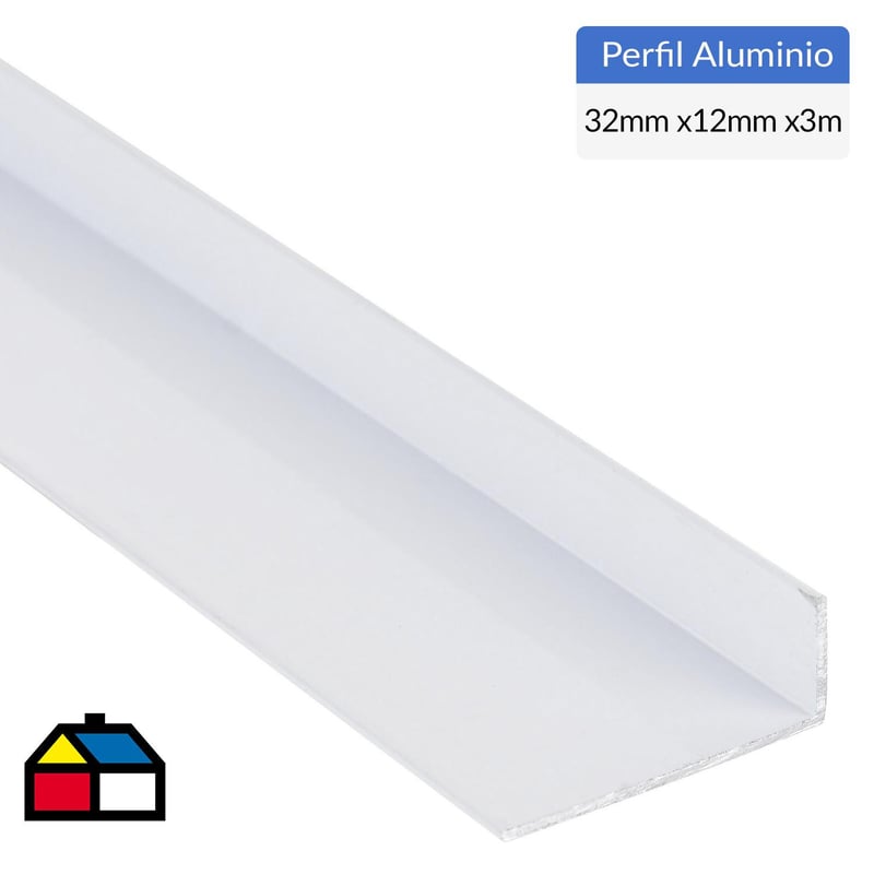 SUPERFIL - Ángulo Aluminio 32x12x1 mm Blanco   3 m