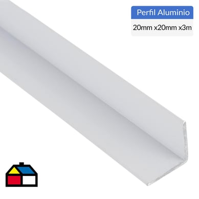 ngulo Aluminio 20x20x1 mm Blanco  3 m