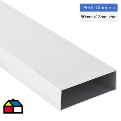 Tubular Aluminio 50x13x1 mm Mate  6 m