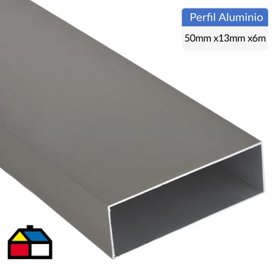 Tubular Aluminio 50x13x1 mm Titanio  6 m