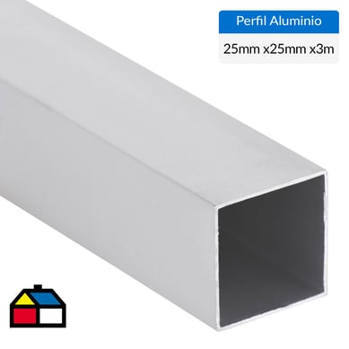 Tubular Aluminio 25x25x1 mm Mate  3 m