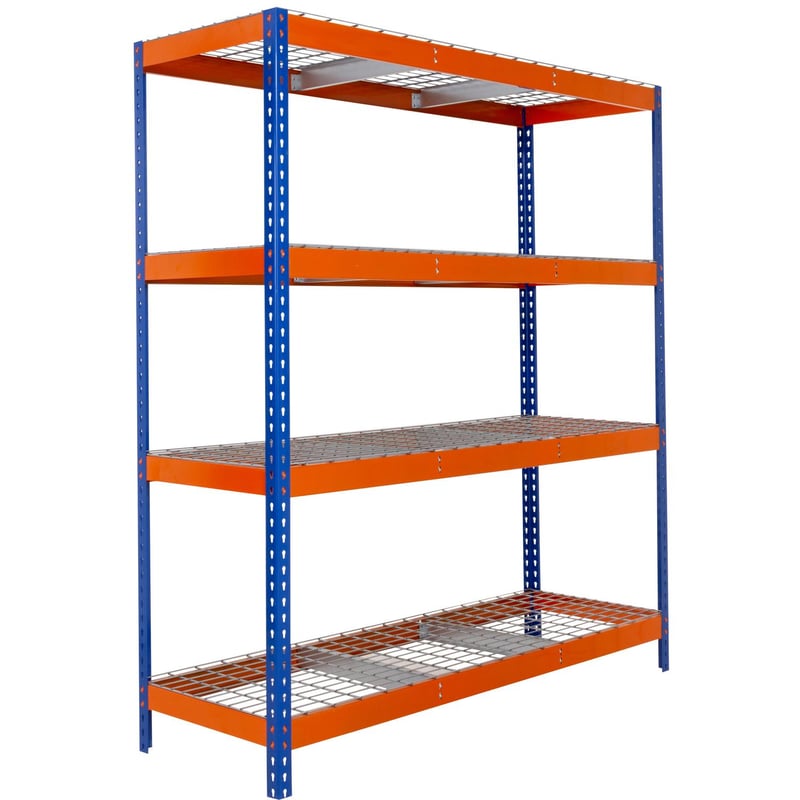 FIXSER - Estante Stocker 4 Repisa(s) 60x200x210 cm Azul/Naranjo