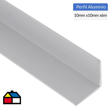 Pack ngulo aluminio 10x10x1 mm mate 6 m, 6 unidades