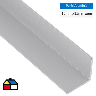 Pack ngulo aluminio 15x15x1 mm mate  6 m, 6 unidades