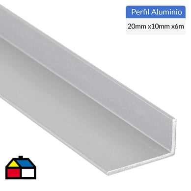 Pack ngulo aluminio 20x10x1,3 mm mate  6 m, 6 unidades