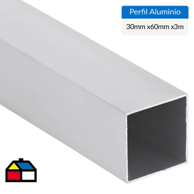 Pack tubular aluminio 60x30x1,2 mm mate  3 m, 6 unidades