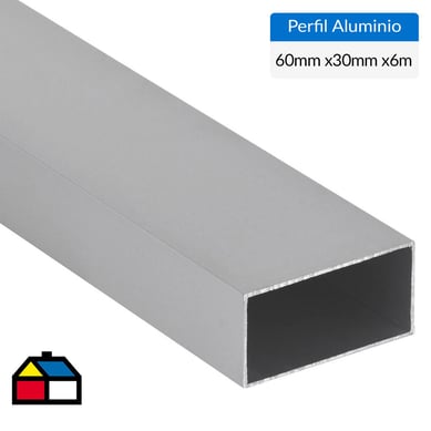 Pack tubular aluminio 60x30x1,2 mm mate  6 m, 6 unidades