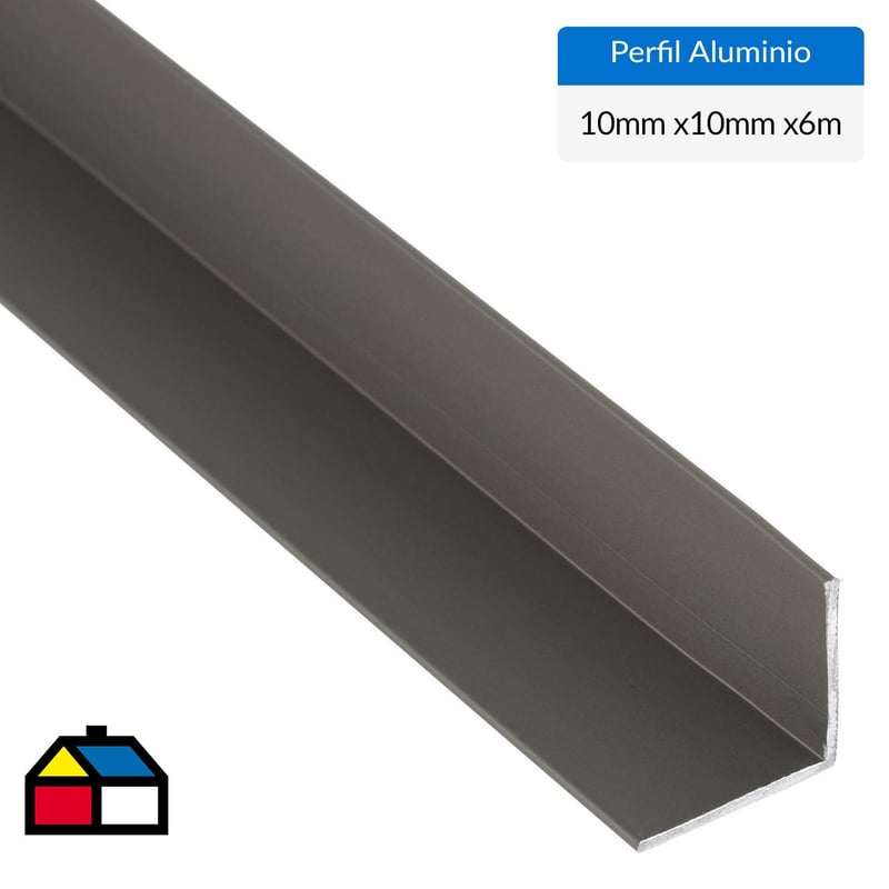 SUPERFIL - Pack ángulo aluminio 10x10x1 mm titanio  6 m, 6 unidades