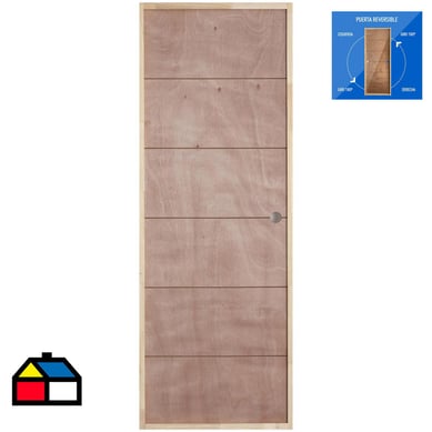 Puerta Terciado Huilo Precolgada Dual con Perforacin 70 x 200cm