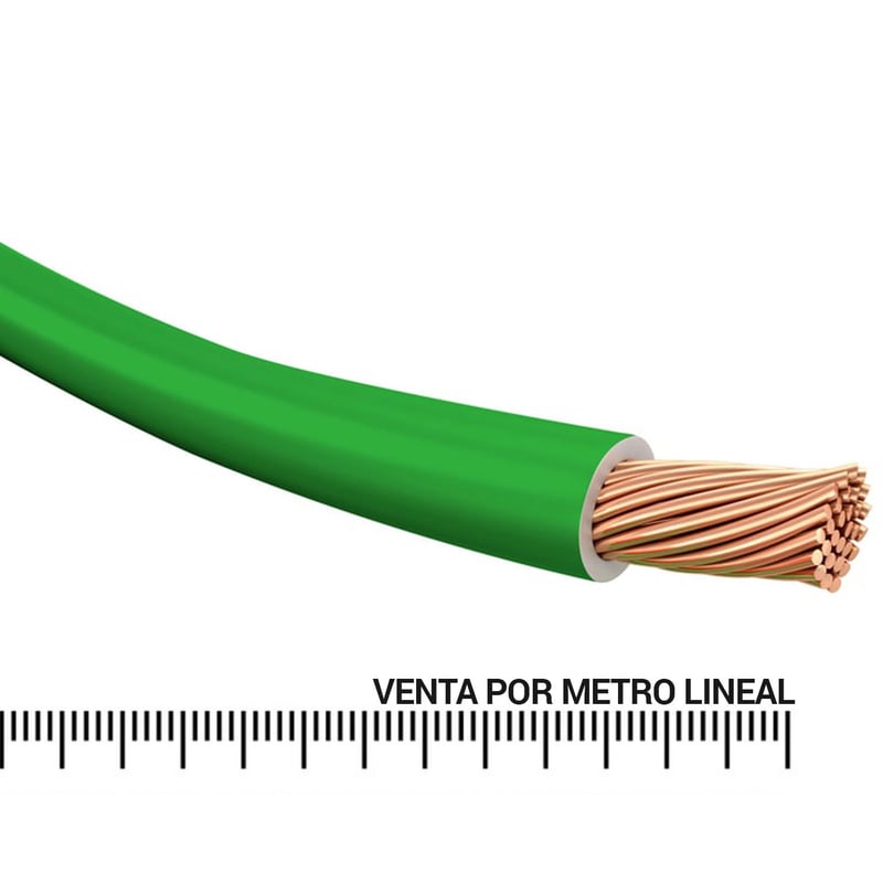 MADECO - Cable con Aislamiento Libre De Halógenos Verde 4 mm2 Metro Lineal