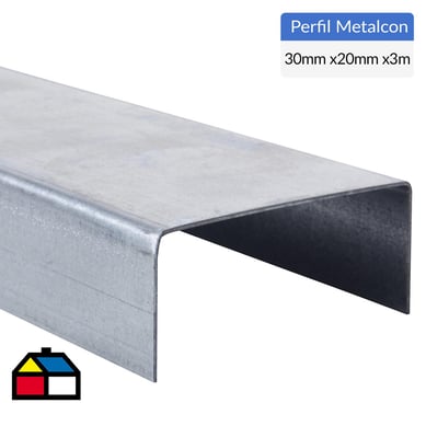 3m Perfil U 2x3x0,85 Metalcon estructural