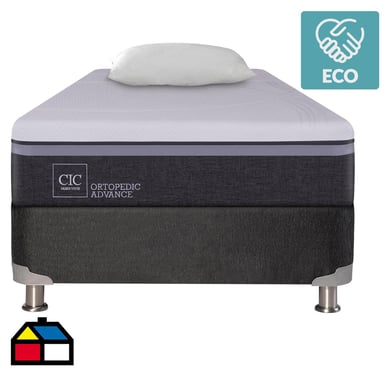 Box Spring Ortopedic Advance 1.5 plazas BN + almohada