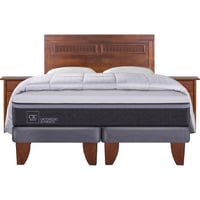 Cama Europea Ortopedic Advance King  + muebles + plumón + 2 almohadas