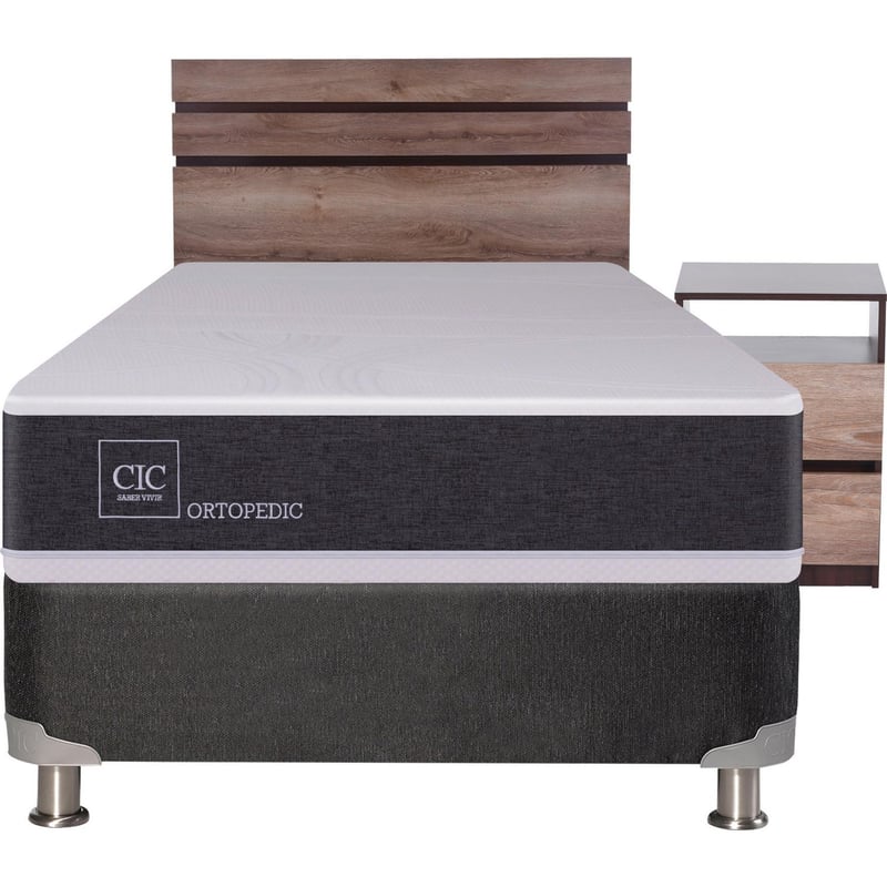 CIC - Box Spring New Ortopedic 1.5 plazas BN + muebles