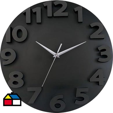 Reloj 3d go 50x50cm negro