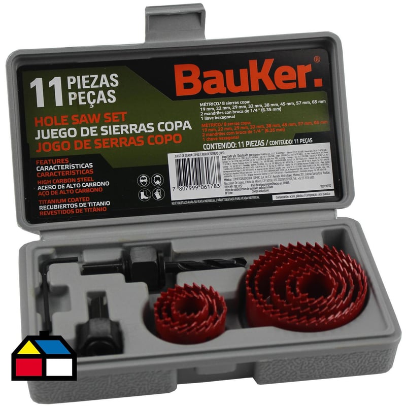 BAUKER - Set sierras copa 11 piezas