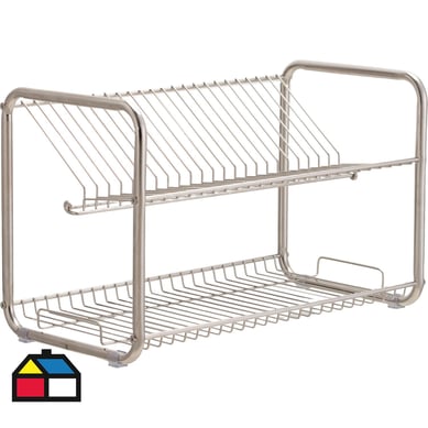 Secaplatos 2 niveles 52x32x39 cm inox