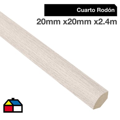 Pack 1/4 rodn MDF kobe avorio 20x20 mm x 2,4 m - 4 unidades