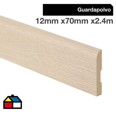 Pack guardapolvo MDF roble castellon 12x70 mm x 2,4 m - 4 unidades