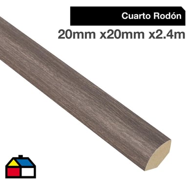 Pack 1/4 rodn MDF roble hacienda 20x20 mm x 2,4 m - 4 unidades