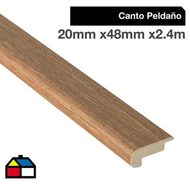 Pack canto peldao MDF roble gris 20x48 mm x 2,40 m - 2 unidades