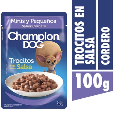 Alimento hmedo raza pequea cordero 100 gr