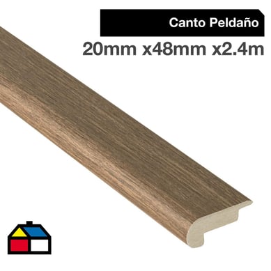 Pack canto peldao MDF roble grafito 20x48 mm x 2,40 m - 2 unidades