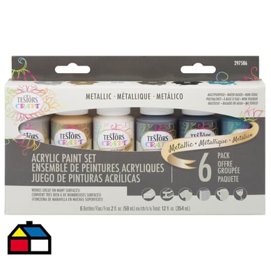 Set 6 Pintura acrlica metlico