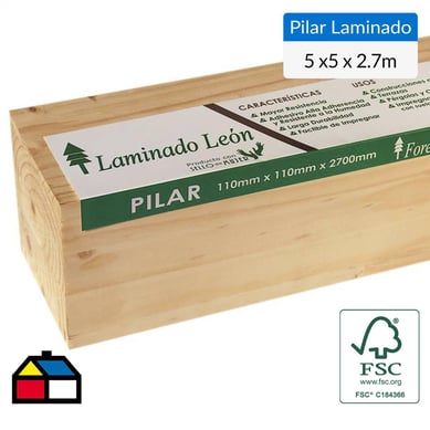 Pilar Laminado pino Radiata 110 x 110 mm 2,70 m