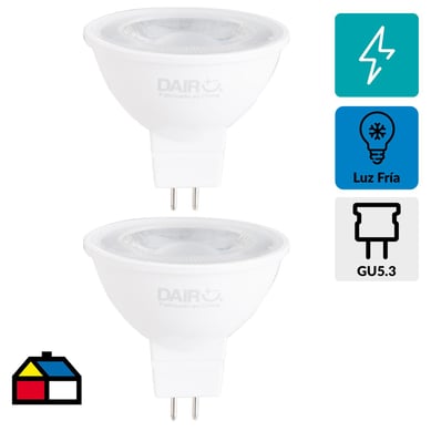 Pack 2 led GU5.3 4.5W 350 lmenes luz fra