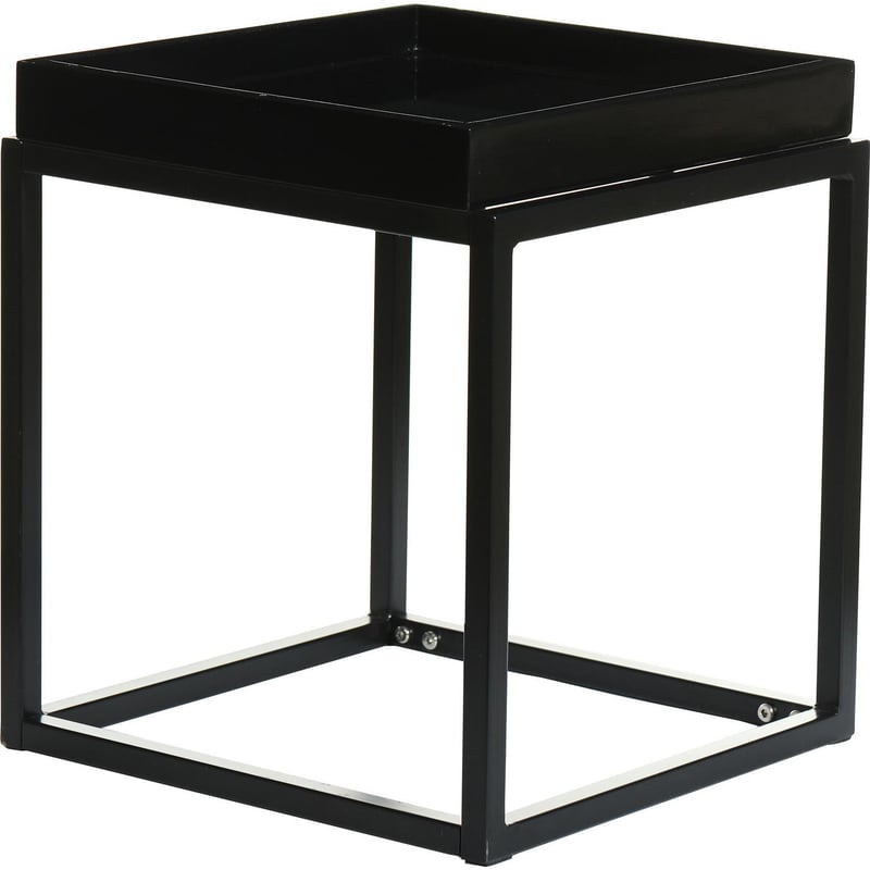 JUST HOME COLLECTION - Mesa lateral metal 40x40x46 cm negra