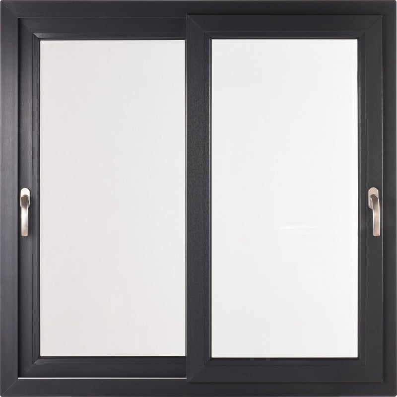 TERMOHOME - Ventana corredera 100x100 cm termopanel PVC grafito