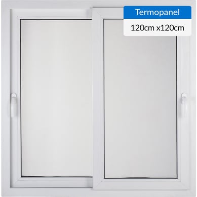 Ventana corredera 120x120 cm termopanel PVC blanco