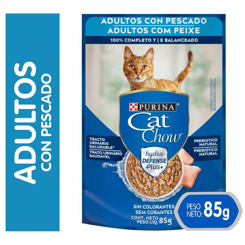 CAT CHOW - Pouch adultos pescado 85 gr