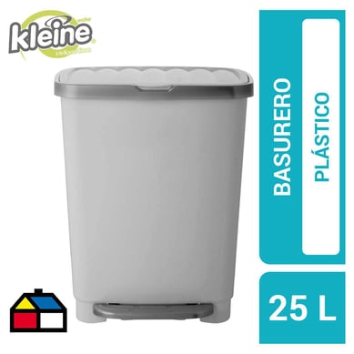 Papelero de Plstico 25 Lts Gris