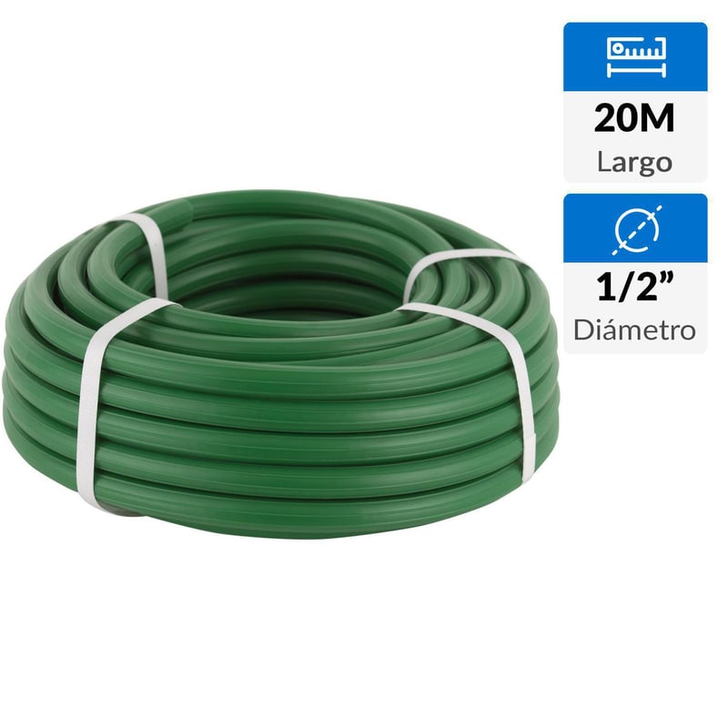 ERGO - Manguera jardin pvc reforzada 1/2" rollo 20 m sin accesorios