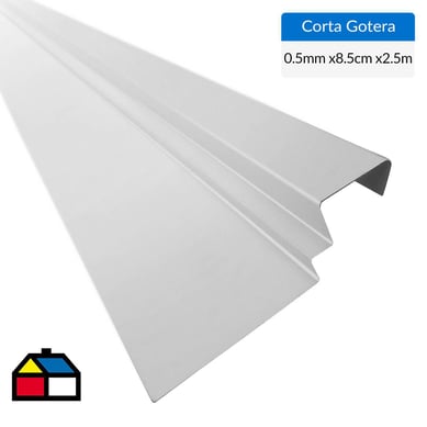 Perfil corta gotera base blanco 2500x0,5