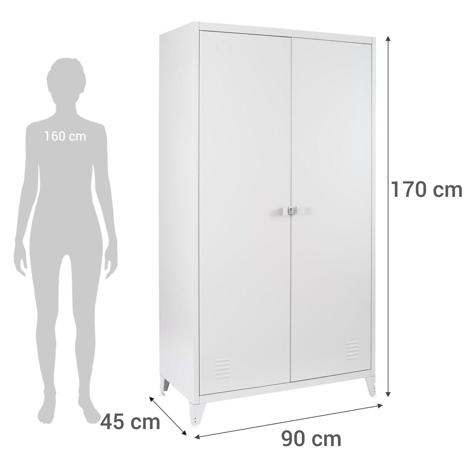 Clóset 2 Puerta(s) 4 Repisa(s) 50xx45 cm Gris | Sodimac - Falabella