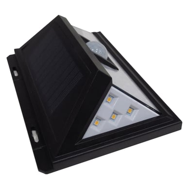 Aplique de muro exterior solar con sensor Negro