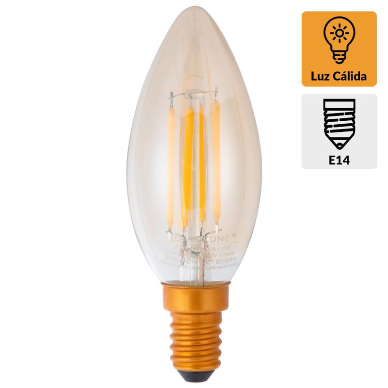 LEDZONE - Ampolleta led vintage vela  4 w e14