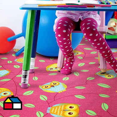 Alfombra infantil happy owl 95x133 fucsia