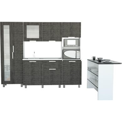 Set 5 muebles de cocina rovere/wengue/blanco