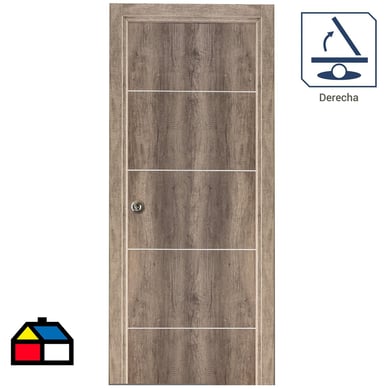 Puerta Kit Tekstura Mel.  C/Aplic 65x200 cm izq.