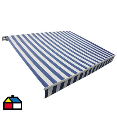 Toldo retrctil 250x395 cm Blanco/Azul