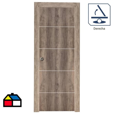 Puerta Kit Tekstura Mel.  C/Aplic 75x200 cm der..