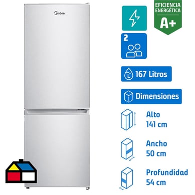 Refrigerador fro directo bottom freezer 167 litros gris